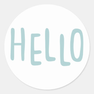 Hallo Typografie Runder Aufkleber