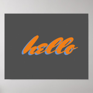 Hallo Typografie Wortposter Poster