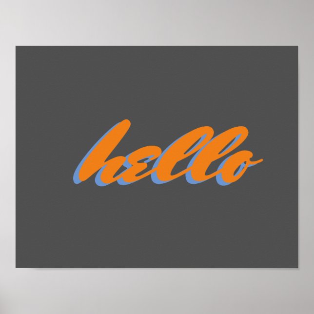 Hallo Typografie Wortposter Poster (Vorne)