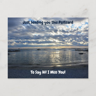 Hallo und ich vermisse dich Sonnenuntergang über d Postkarte
