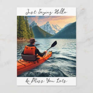 Hallo und Miss You Lots   BEHALTEND TOUCH Postkarte