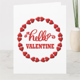 Hallo Valentine 2026 Frohes Valentines rotes Herz Karte