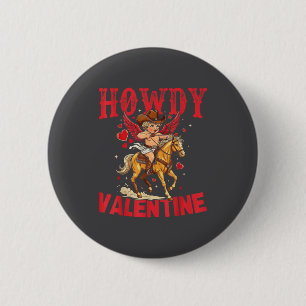 Hallo Valentins Retro-Herz-Cowboyhut Western-Kuh Button