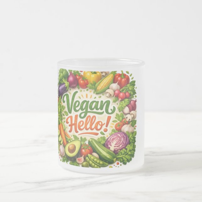 Hallo Vegan-Tasse Mattglastasse (Mittel)