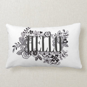 'Hallo' verwirrte Hand doodled Scatter Cushion Lendenkissen
