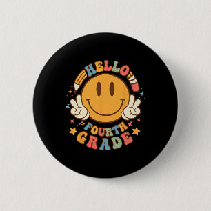 Hallo Vierte Klasse Byck Zurück zur Schule Groovy Button