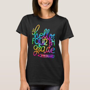Hallo Vierte Klasse Stift zurück zur Schule Lehrer T-Shirt
