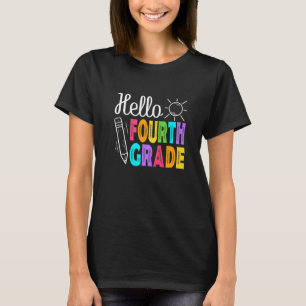 Hallo Vierter Grad zurück zur Schule Männer Frauen T-Shirt