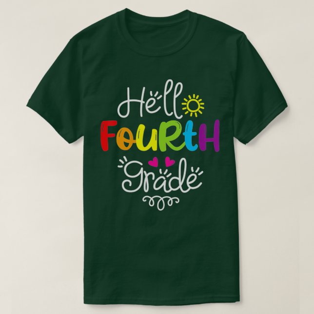 Hallo Vierter Klasse Spaß 4. Klasse zurück zur Sch T-Shirt (Design vorne)