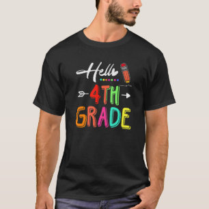 Hallo Vierter Klasse Team Vierter Lehrer zurück T-Shirt