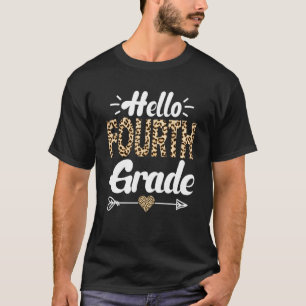 Hallo Vierter Leopard zurück in die Schule T-Shirt