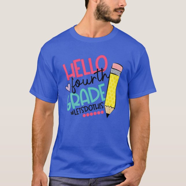 Hallo Vierter Schüler T-Shirt (Vorderseite)