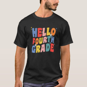 Hallo Viertklässler Lehrer Kinder Groovy Retro Hal T-Shirt