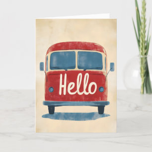 Hallo Vintage Bus Feiertagskarte
