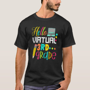 Hallo Virtual 3. Klasse zurück zur Schule 2020 T-Shirt