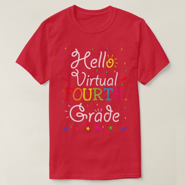 Hallo Virtual Vierte Klasse Virtual 4. Klasse zurü T-Shirt (Design vorne)