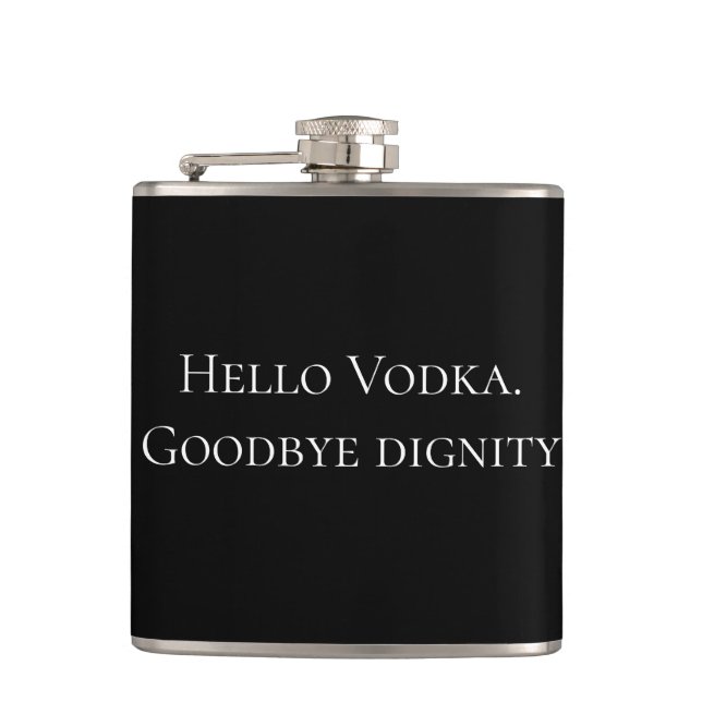 Hallo Vodka Auf Wiedersehen Dignity Funny Drink Flachmann (Vorderseite)