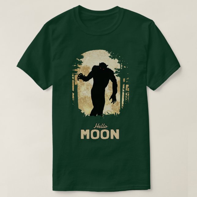 Hallo Vollmond Nacht T-Shirt (Design vorne)