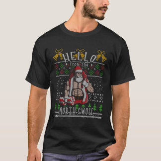 Hallo vom North Swole Santa Claus Ugly Gym Fo T-Shirt