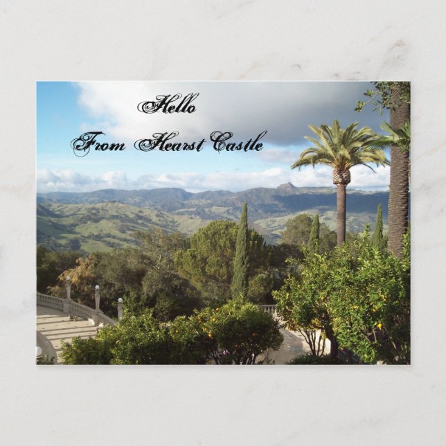 Hallo vom Schloss Hearst Postkarte (Vorderseite)