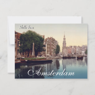 Hallo von Amsterdam Postcard Postkarte