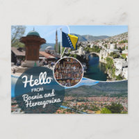 Hallo Von Bosnien und Herzegowina Postcard