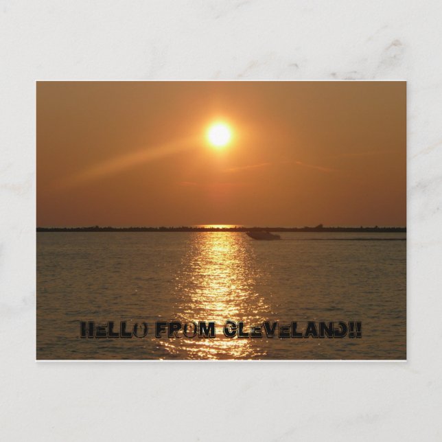 Hallo von Cleveland - Sunset Postkarte (Vorderseite)