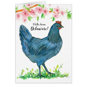 Hallo von Delaware Blue Hen Chicken Blank