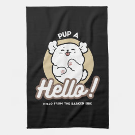 Hallo von der Barked Side - Niedliches Dog Design Geschirrtuch
