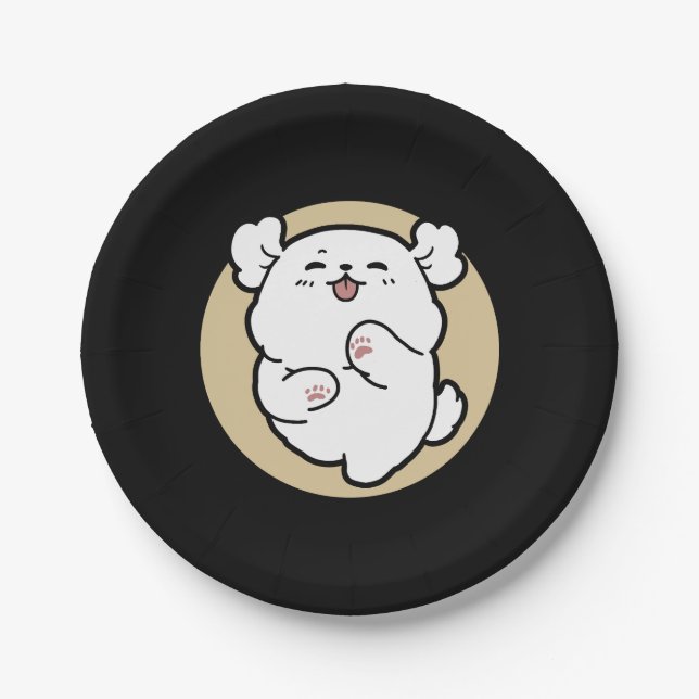 Hallo von der Barked Side - Niedliches Dog Design Pappteller (Vorderseite)