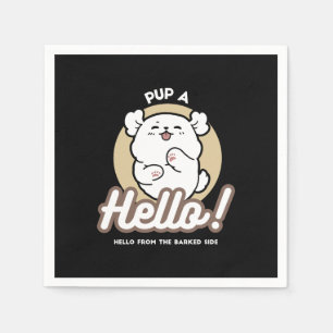 Hallo von der Barked Side - Niedliches Dog Design Serviette