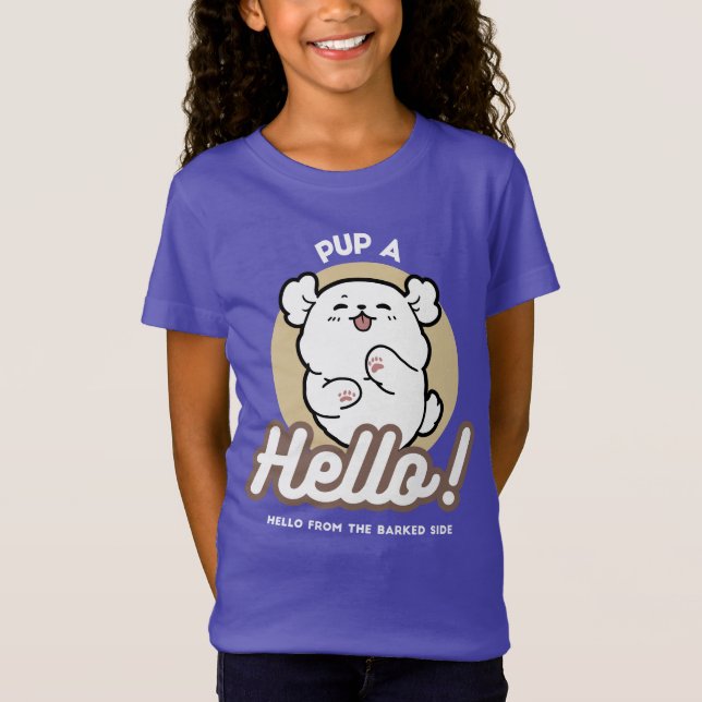 Hallo von der Barked Side - Niedliches Dog Design T-Shirt (Vorderseite)