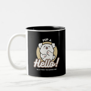 Hallo von der Barked Side - Niedliches Dog Design Zweifarbige Tasse