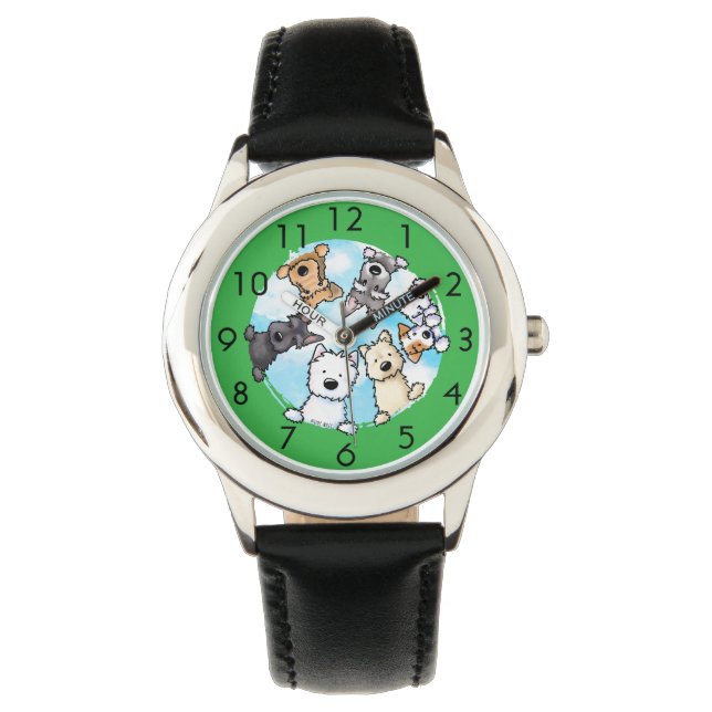 Hallo von der glücklichen Seite Armbanduhr (Vorderseite)