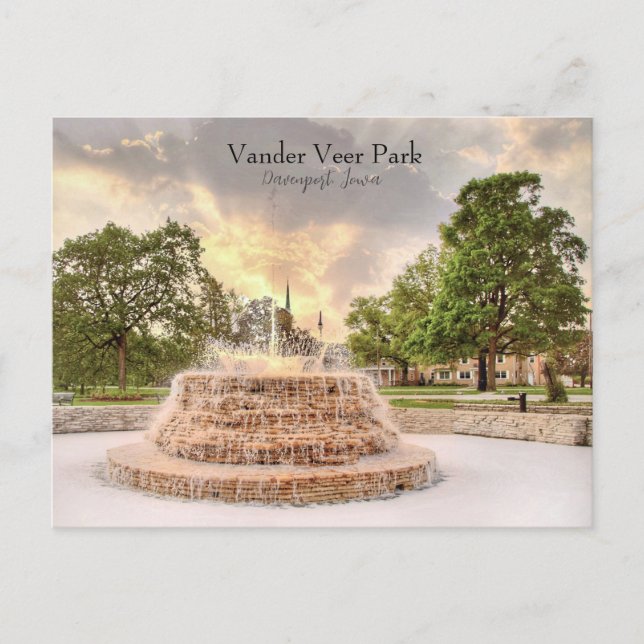 Hallo von der schönen Vander Veer Park Postkarte  (Vorderseite)