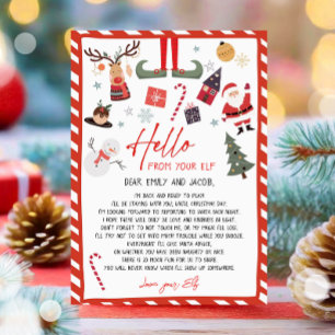 Hallo von Elf Ankunft Letter Ich bin zurück Weihna Einladung