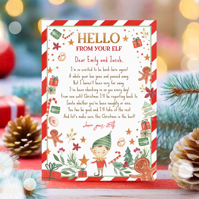 Hallo von Elf Ankunft Letter Ich bin zurück Weihna Einladung (Von Creator hochgeladen)