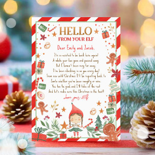 Hallo von Elf Ankunft Letter Ich bin zurück Weihna Einladung