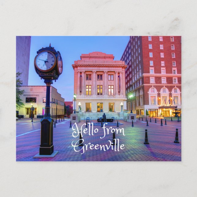 Hallo Von Greenville, South Carolina Postkarte (Vorderseite)