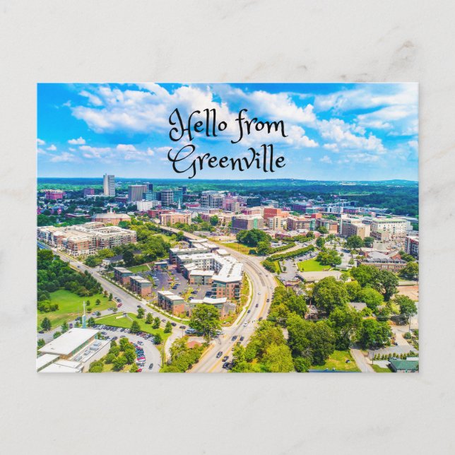 Hallo Von Greenville, South Carolina Postkarte (Vorderseite)