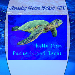 Hallo von Padre Island TX Ocean Blue Sea Turtle Postkarte