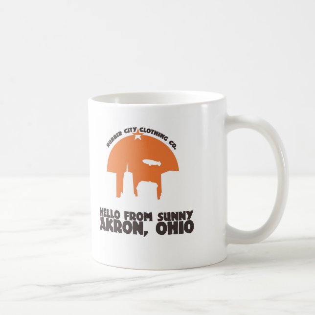 Hallo von sonnigem Akron Ohio Tasse (Rechts)