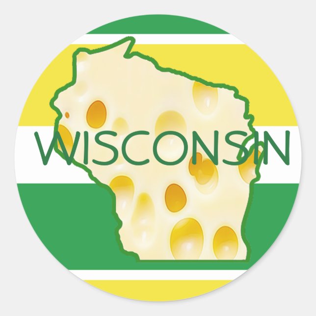 Hallo von Wisconsin Schweizer Käse Kopf Stickers (Vorderseite)