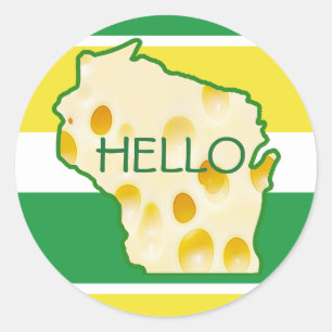 Hallo von Wisconsin Schweizer Käse Kopf Stickers