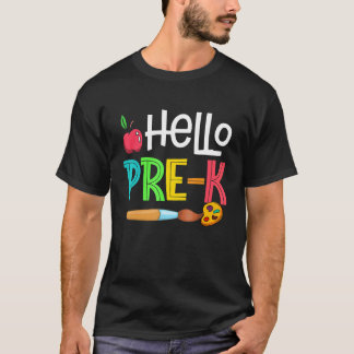 Hallo Vor-K- Lehrer Schüler Bunt Zurück zur Schule T-Shirt