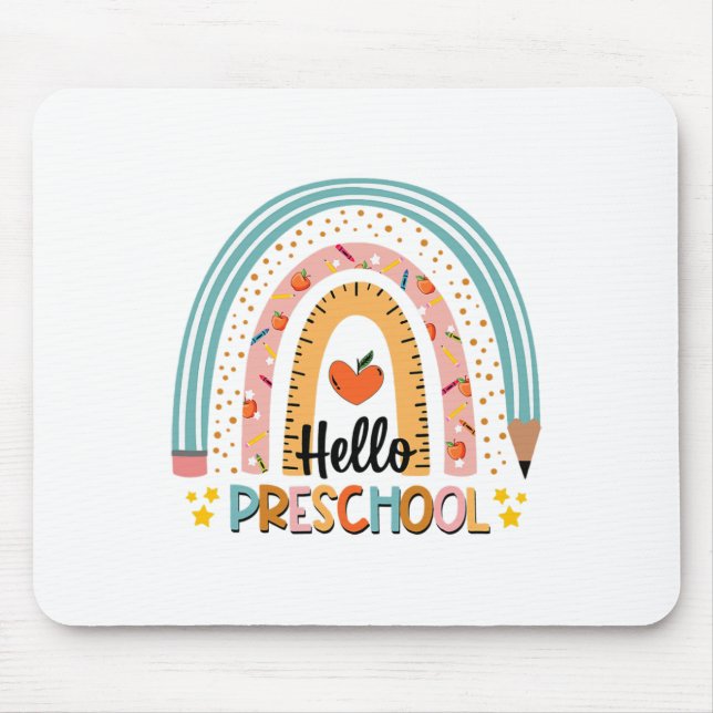 Hallo Vorschule Boho Regenbogen Lehrer Zurück zur  Mousepad (Vorne)