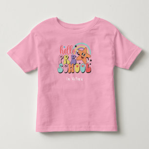 Hallo Vorschule farbenfroh zurück zur Schule Rosa Kleinkind T-shirt