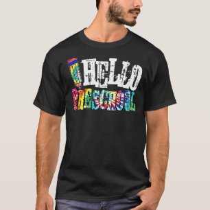 Hallo Vorschule Gefärbte Krawatte zurück zur Schul T-Shirt