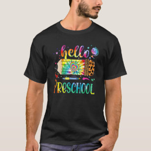 Hallo Vorschule Leopard Bleistift-Gefärbte Krawatt T-Shirt