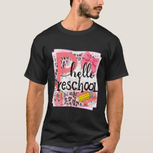 Hallo Vorschule Leopard Bleistift zurück nach Scho T-Shirt